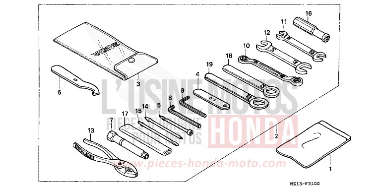 WERKZEUGE von CB1300 Super Bold'or ABS BLACK (NH1E) von 1993